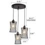 3-Lights Chandelier,Black Metal Ceiling Light Fixture,Rural Lighting for Farmhouse Kitchen Island Dining Room Living Room