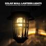 LeiDrail Solar Wall Lantern Lights Outdoor Hanging Lanterns Super Bright Warm White LED Wall Sconce Glass Landscape Lighting Decorative Waterproof with Hanging Hook - 2 Pack