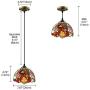 LITFAD Elegant Tiffany Style Pendant Light with Oversize Sunflower Pattern One-Light LED Ceiling Hanging Pendant Lamp Chandelier for Kitchen Island Dining Room Restaurant - D LITFAD Elegant Tiffany Style Pendant Light with Oversize Sunflower Pattern One-Light LED Ceiling Hanging Pendant Lamp Chandelier for Kitchen Island Dining Room Restaurant - D