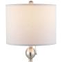 WINGBO 28 Inches Elegant Table Lamps Set of 2, Modern Bedside Light for Living Room Bedroom Accent, Modern Stacked Ball Body and White Linen Tapered Drum Shades