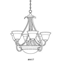 Progress Lighting P4417-77 6-Light Two-Tier Torino Chandelier, Forged Bronze