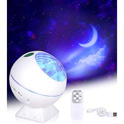 Galaxy Star Projector with Moon, Voice and Rermote Control Star Projector Night Light for Bedroom Ceiling Game Room for Baby Kids Adults