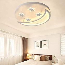 Creative LED Flush Mount Ceiling Light, CraftThink Acrylic Chandeliers Moon Star Shape Lighting for Living Room Bedroom Kids Room (Color: Warm light, Size: 16inch)