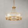 KALRI Modern Round Island Crystal Chandelier 6 Lights Flush Mount Pendant Ceiling Light Fixture for Dining Room Kitchen Living Room W25.2'' x H19.7''