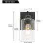 VINLUZ 1 Light Farmhouse Sconces Wall Lighting with Glass Shade Black Finished Industrial Bathroom Wall Light Fixtures Vanity, Indoor Porch Lights Hallway Bedroom Dining Room