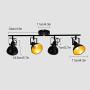 DLLT Flexible Track Light Kit, Black Ceiling Tracking Lights Fixture, 4-Light Flush Mount Spot Lighting for Living Room, Dining Room, Bedroom, Kitchen, Office, Closet Room, E12 Base