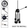 PUMING 10 Lights Black Sputnik Chandelier Modern Pendant Lighting Flush Mount Mid-Century Fixture Hanging Lamp for Bedroom Kitchen Dining Room