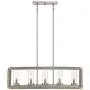 Kerr Wood Brushed Nickel Linear Pendant Chandelier 32 3/4'' Wide Modern Farmhouse 5-Light Fixture for Kitchen Island Dining Room - Possini Euro Design