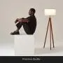 Brightech Eden Tripod LED Floor Lamp – Mid Century Dimmable Modern Light for Contemporary Living Rooms - Tall Free Standing Lamp with Solid Wood Legs for Bedroom, Office - Havana Brown
