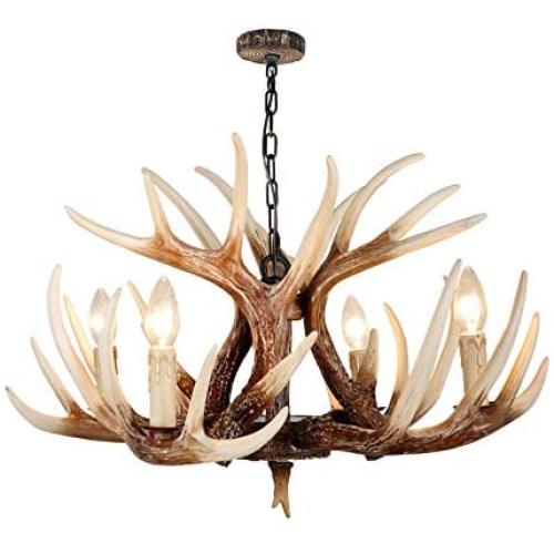 Antler Chandelier 4 Light 24.5'' Diameter X 15.75'' Tall BN-1033-4 BR Antler Chandelier 4 Light 24.5'' Diameter X 15.75'' Tall BN-1033-4 BR