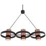 Westinghouse Lighting 6368900 Ariana Indoor, Matte Black Finish with Copper Shades Three-Light Chandelier, One Size, Two Tone