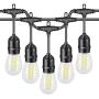 VAVOFO 48FT Warm White Outdoor String Lights Indoor, 1.5W Dimmable LED Heavy Duty Hanging Patio String Lights, Commercial Grade, Waterproof, UL Listed