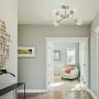KSANA Gold Semi Flush Mount Ceiling Light, Gold Chandeliers for Dining Rooms, Kitchen, Living Room, D25.2''x H13''
