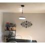 Modern Black LED Chandelier with Hanging Pendant Lighting Ceiling Light Fixtures for Living Room Dining Room Kitchen Island Bedroom (11.8 Inches) - Cool Light, 6000 K, 20W, 2400lms