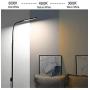 ALONGDENG Floor Lamp LED Bright Lighting, 10 Brightness Levels 14W Dimmable Adjustable Height Brightness Puzzle Daylight Gooseneck Standing for Bedroom Office Reading Living Room Desk Bedside Black