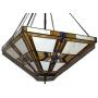 Modern Pendant Lighting Tiffany Style 3-Light 20-Inch Stained Glass Square Shade Iron Art Chandeliers Ceiling Island Light Fixtures Dining Room Living Room Bedroom
