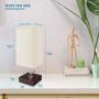 USB Table Desk Lamp, Acaxin Bedside Lamp with Dual USB Quick Charge Port, Wood Desk Lamp, Black Charger Base with Unique Fabric Shade, LED Light Nightstand Desk Lamps for Bedroom Living Room Set of 2