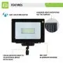 ASD 50W LED Flood Light with Arm - 5000K Daylight 4780 Lm - 120W MH Equivalent - IP65 Waterproof - 120V Commercial Super Bright LED Floodlight Outdoor Garage - Black Finish - UL & DLC Standard, 1-Pack