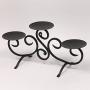 YAKii Classic Black Iron Stand with 3 Real Wax Flameless Candles, Scroll Candle Holder with LED Candles, for Thanksgiving &Christmas Day Decoration.