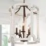 Wood Chandeliers for Dining Rooms, 5-Light Farmhouse Chandelier, Lantern Pendant Lighting for Kitchen Island, Foyer, Living Room, White, 16.5”W x19”H Wood Chandeliers for Dining Rooms, 5-Light Farmhouse Chandelier, Lantern Pendant Lighting for Kitchen Island, Foyer, Living Room, White, 16.5”W x19”H
