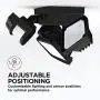 Home Zone Security Solar Motion Sensor Light - Outdoor Weatherproof Triple Head LED Security Flood Light, Black
