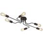 6 Lights Semi Flush Mount Ceiling Light Modern Metal Art Sputnik Chandelier Lighting Black Industrial Vintage Kitchen Light Fixtures for Dining Room Kitchen Room Bed Room by VINLUZ