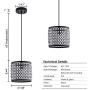 MAYNA Modern Mini Pendant Light, Ceiling Lamp Hanging Lighting Fixture with Hand Crafted Glass Bead for Kitchen Restaurant Cafe Dining Room Indoor, Black, 1-Pack ,20CM Diameter
