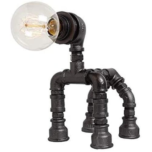 KWOKING Lighting Industrial Steampunk Desk Lamp Animal Shape Reading Light Steampunk Robot Table Lamp 1 Light Retro Style Lamps in Black
