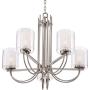 Melody Brushed Nickel Chandelier 26 3/4'' Wide Modern Curved Arms Clear Frosted Glass 5-Light Fixture for Dining Room House Foyer Kitchen Island Entryway Bedroom Living Room - Possini Euro Design