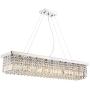 SILJOY Rectangular Crystal Chandelier Lighting Modern Rectangle Raindrop Pendant Light Fixture for Dining Room Over Island Modern Adjustable Led Pendant Lighting L47'' X W10'' X H10''