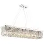 SILJOY Rectangular Crystal Chandelier Lighting Modern Rectangle Raindrop Pendant Light Fixture for Dining Room Over Island Modern Adjustable Led Pendant Lighting L47'' X W10'' X H10''