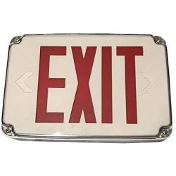 Ciata Lighting Red LED Compact Outdoor Exit Sign for Wet Location with Battery Backup