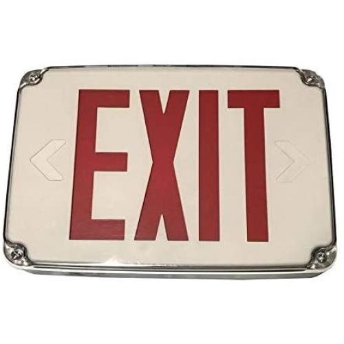 Ciata Lighting Red LED Compact Outdoor Exit Sign for Wet Location with Battery Backup