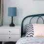 HAITRAL Bedside Table Lamps - Nightstand Lamps Set of 2, Modern Desk Lamp for Bedroom, Living Room, Office with Metallic Base and Fabric Shade - Dark Blue (HT-BTL11-06X2) HAITRAL Bedside Table Lamps - Nightstand Lamps Set of 2, Modern Desk Lamp for Bedroom, Living Room, Office with Metallic Base and Fabric Shade - Dark Blue (HT-BTL11-06X2)
