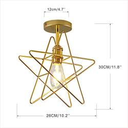 Modo Lighting Moravian Star Light Modern Flush Mount Ceiling Light Fixture for Bedroom Kitchen Living Room Dining Room Hallway Stairway E26 (Gold)