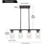 TODOLUZ 4 Light Farmhouse Chandeliers Clear Glass Shade Modern Hanging Pendant Light Fixture for Kitchen Dining Rooms Study Bar