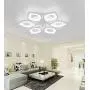 LITFAD 6 Heads Petal Semi Flush Light Monochromatic LED Ceiling Light Fixture 110-120V 60W Modern Acrylic Ceiling Lamp with White Metal Canopy for Living Room Bedroom Restaurant - White