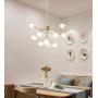 Dellemade DD00134B Plug in Sputnik Chandelier 12-Light Pendant Light with 16 ft Cord Bulbs Included,Black (Gold)