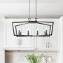 KSANA Black Chandelier, Modern 8 Lights Metal Light Fixture for Dining Room and Kitchen Island