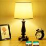 Zermurd Fully Dimmable Bedside Lamp, Bedroom Nightstand Lamp with Two USB Ports Brown Resin Base White Shade Modern Ambient Light for Living Room College Dorm Guest Room, 7W 3000K LED Bulb Included