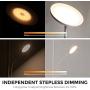 Led Floor Lamp - Soarz Torchiere Floor Lamp with Adjustable Reading Lamp,2000lumens Main Light and 400lumens Side Reading Light for Living Room, Bedroom, Office, Work with Remote Control ,Silvery grey