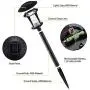 LANSGARINE 6 Pack Glass Solar Lights Pathway Outdoor,Newest Design,Bright Garden Stake lights,Waterproof Wireless Sun Powered Landscape Lighting for Yard Patio Walkway Lawn(Black,Warm White)