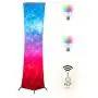 Floor Lamp, CHIPHY 39'' dimmable Standing Lamp, 7 Colors Changing LED Bulbs and 10 Levels Brightness and Color Temperature, Remote Control, Red Fabric Shade, Modern for Bedroom, Kids Room, Play Room