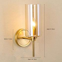 NOXARTE Modern Wall Light Indoor Brass Sconce Fixture for Bathroom Bedroom Living Room W4.7'' x H15''