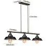 Industrial Kitchen Island Pendant Light, Elibbren Rustic Farmhouse 3-Lights Pendant, Vintage Hanging Light Fixture for Kitchen Dining Room