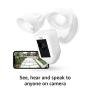 Ring Floodlight Camera Motion-Activated HD Security Cam Two-Way Talk and Siren Alarm, White