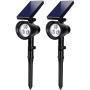 InnoGear Solar Lights, 2-in-1 Waterproof 3 LED Solar Spotlights Adjustable Wall Light Landscape Lighting Security Light Outdoor Auto On/Off for Patio Deck Yard Garden Driveway, Pack of 2