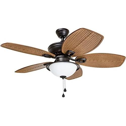 Harbor Breeze Cedar Shoals 44-in Oil Rubbed Bronze Indoor/Outdoor Ceiling Fan with Light Kit