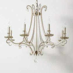 ForeverLighting,FL-62936,American Country Style Luxury Crystal Chandelier E12 8 Lights LED Pendant Light Fixture Suitable for Dining Room/Living Room