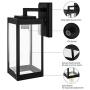 DEWENWILS Outdoor Wall Light, Clear Glass Shade, Matte Black Finish, E26 Socket, Weather Resistant Wall Sconce for Garage, Porch, Backyard, ETL Listed